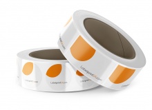 Printed labels on roll