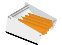 Etykieciarka stołowa - rolki o nawoju do wewnątrz i na zewnątrz