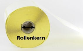 Rollenkern für Etiketten auf Rollen Rollenkern für Etiketten auf Rollen