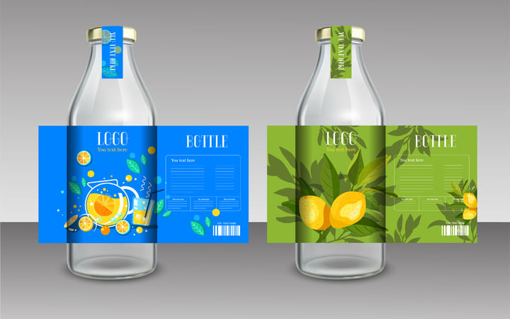 Sicherheitsetikett an Getränkeflasche
